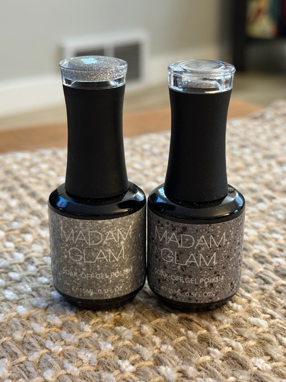 Madam Glam Gel Nail Polishes | Set of 2 | Silver Sparkles